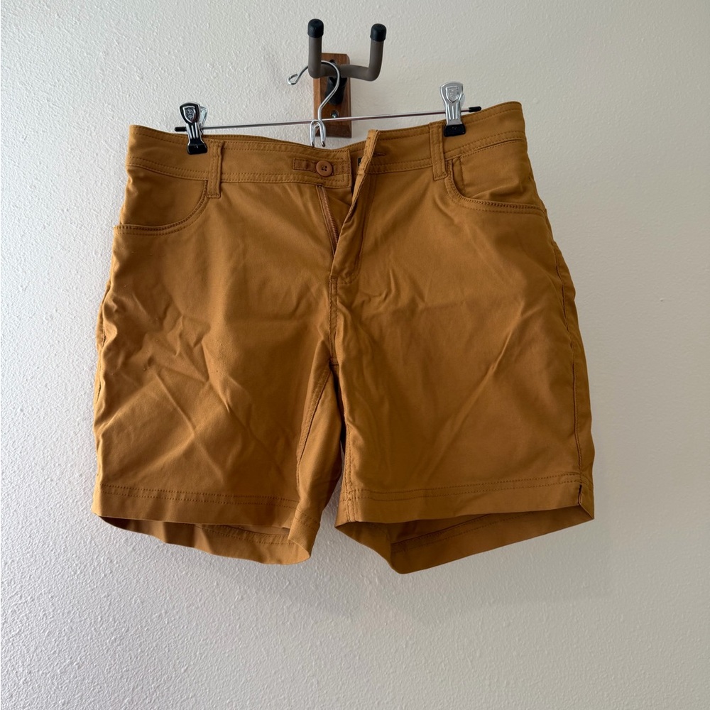 Prana Tan Standard Fit Athletic Shorts for Women
